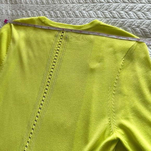 NWT CYRUS Short Sleeve Silky Knit Open Cardigan in Chartreuse Size M - Picture 11 of 16